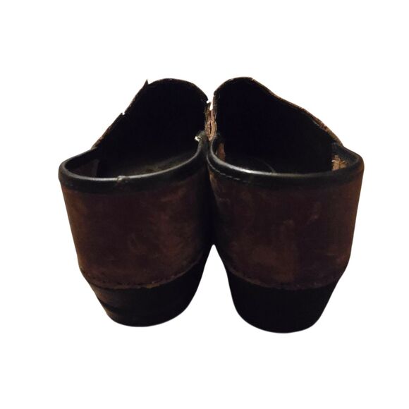 Sanita Clogs Brown Leather Women Size 38 US 7 Work Distressed Danish - Picture 4 of 9